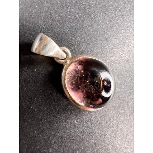NEW lilac bi color tourmaline sterling silver pendant 2.70 grams - Picture 15 of 16
